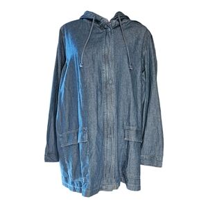 Woman Within Blue  Denim Jacket with Hood Sixe 1X NWT